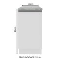 Ver imagem 3 de Balcão Armário de Cozinha 40 cm 1 Porta Branco Glamy Madesa