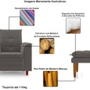 Ver imagem 3 de Poltrona de Amamentação Quarto Infantil com Puff Kate Pés Palito Suede Grafite + Binde Amofada New B