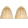 2 Pendente de Bambu Artesanal Fibra Natural E27 Sala Nat18 - 1