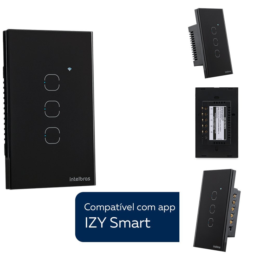 Kit 2 Interruptores Smart Inteligente Touch Wi-fi 3 Teclas Ews 1003 Intelbras - 2