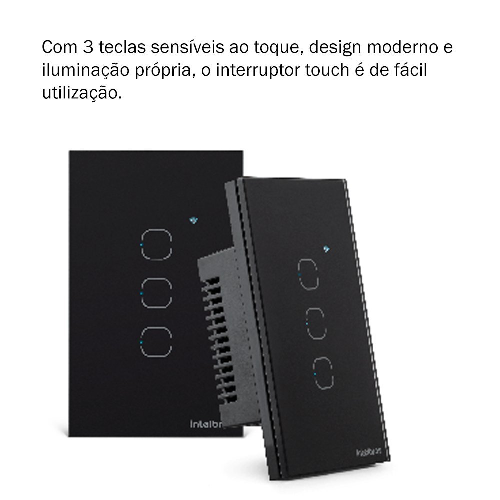 Kit 2 Interruptores Smart Inteligente Touch Wi-fi 3 Teclas Ews 1003 Intelbras - 5