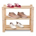 Ver imagem 3 de Expositor Estante Pinus 3 Prateleiras Madeira C/ Nichos Mais Barata Technox Marrom