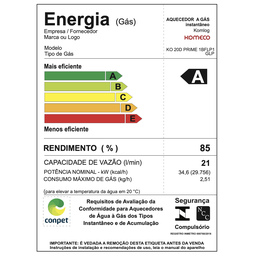 Aquecedor de Água a Gás Komeco Ko 21 D Prime 21 Litros Glp com Modulo Wi Fi - 8