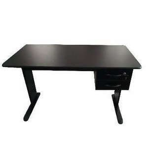 Mesa de Escritório Slim 1,50x0,60 com 2 Gavetas Preto