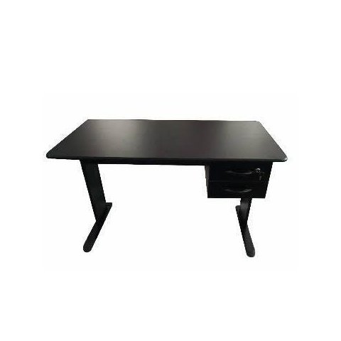 Mesa de Escritório Slim 1,50x0,60 com 2 Gavetas Preto