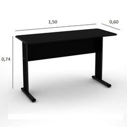 Mesa de Escritório Slim 1,50x0,60 com 2 Gavetas Preto - 2