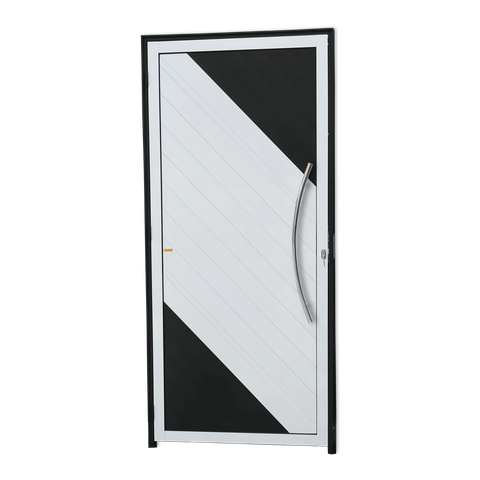 Porta Alumínio Lambril Savana c/Puxador D.Mix Preto 90 Brimak