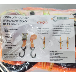 Cinta Catraca 800kg 3 Metros Robustec - 5