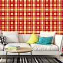 Ver imagem 5 de Papel de Parede Xadrez Vermelho Amarelo Adesivo Sala Quarto