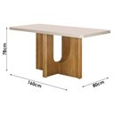Ver imagem 4 de Mesa de Jantar Dora 160x80 Vidro 40 mm Cinamomo Off White com Kit 6 Cadeiras Linho Bege - Valdemóvei