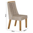 Ver mais imagens de Mesa de Jantar Dora 160x80 Vidro 40 mm Cinamomo Off White com Kit 6 Cadeiras Linho Bege - Valdemóvei