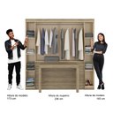 Ver imagem 7 de Guarda Roupa Casal 6 Portas com Escrivaninha e Painel de TV 55 Polegadas Vega Noce Carraro
