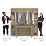 Guarda Roupa Casal 6 Portas com Escrivaninha e Painel de TV 55 Polegadas Vega Noce Carraro - 7