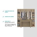 Ver imagem 6 de Guarda Roupa Casal 6 Portas com Escrivaninha e Painel de TV 55 Polegadas Vega Noce Carraro