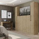 Ver imagem 1 de Guarda Roupa Casal 6 Portas com Escrivaninha e Painel de TV 55 Polegadas Vega Noce Carraro