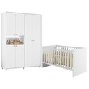 Ver imagem 1 de Berço Nacional Life 2186 com Guarda Roupa Infantil Vittoria Branco- Móveis Albatroz