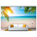 Ver imagem 1 de Papel de Parede Praia Mar Coqueiro Céu Sol 3d Npr216