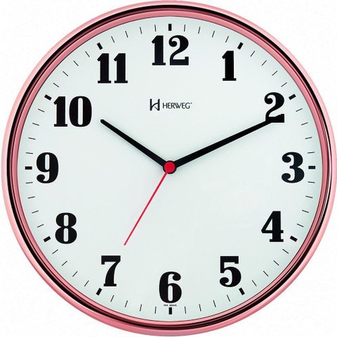 6125 Relógio de Parede 26cm Tic-tac Cromado Herweg Rosé