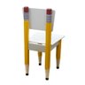 Conjunto Mesa e 2 Cadeiras Infantil Formato Lápis Tesoura:amarelo - 7