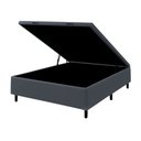 Ver imagem 1 de Base Box Baú Casal 138x188x35 Suede Galego Home Pistão a Gás - Cinza