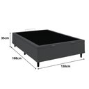 Ver imagem 3 de Base Box Baú Casal 138x188x35 Suede Galego Home Pistão a Gás - Cinza
