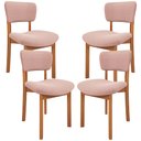 Ver imagem 1 de Kit 04 Cadeiras para Sala de Jantar Cozinha Living Estofada Dara L02 Bouclê Rosê - Lyam Decor
