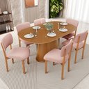 Ver imagem 2 de Kit 04 Cadeiras para Sala de Jantar Cozinha Living Estofada Dara L02 Bouclê Rosê - Lyam Decor