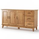 Ver imagem 2 de Buffet para Sala de Jantar 156cm Madeira Maciça Lira M06 Carvalho Fosco - Lyam Decor