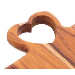 Bandeja de Madeira Teca com Alça de Coração 47X23X2 - 3