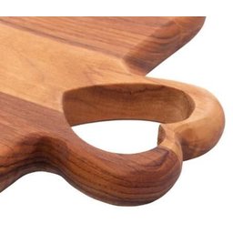 Bandeja de Madeira Teca com Alça de Coração 47X23X2 - 4