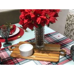 Bandeja de Madeira Teca com Alça de Coração 47X23X2 - 6