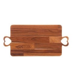 Bandeja de Madeira Teca com Alça de Coração 47X23X2 - 5