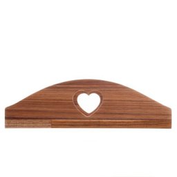 Bandeja Alça Coração de Madeira Teca 36x23cm com Espelho - Rojemac - 3