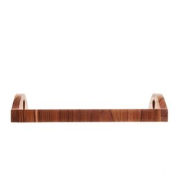 Bandeja Alça Coração de Madeira Teca 36x23cm com Espelho - Rojemac - 2