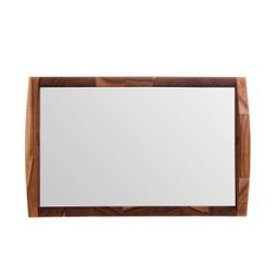 Bandeja Alça Coração de Madeira Teca 36x23cm com Espelho - Rojemac - 4