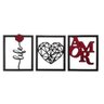 Trio De Quadros Life Amor Acrílico Madeira Mdf - 1