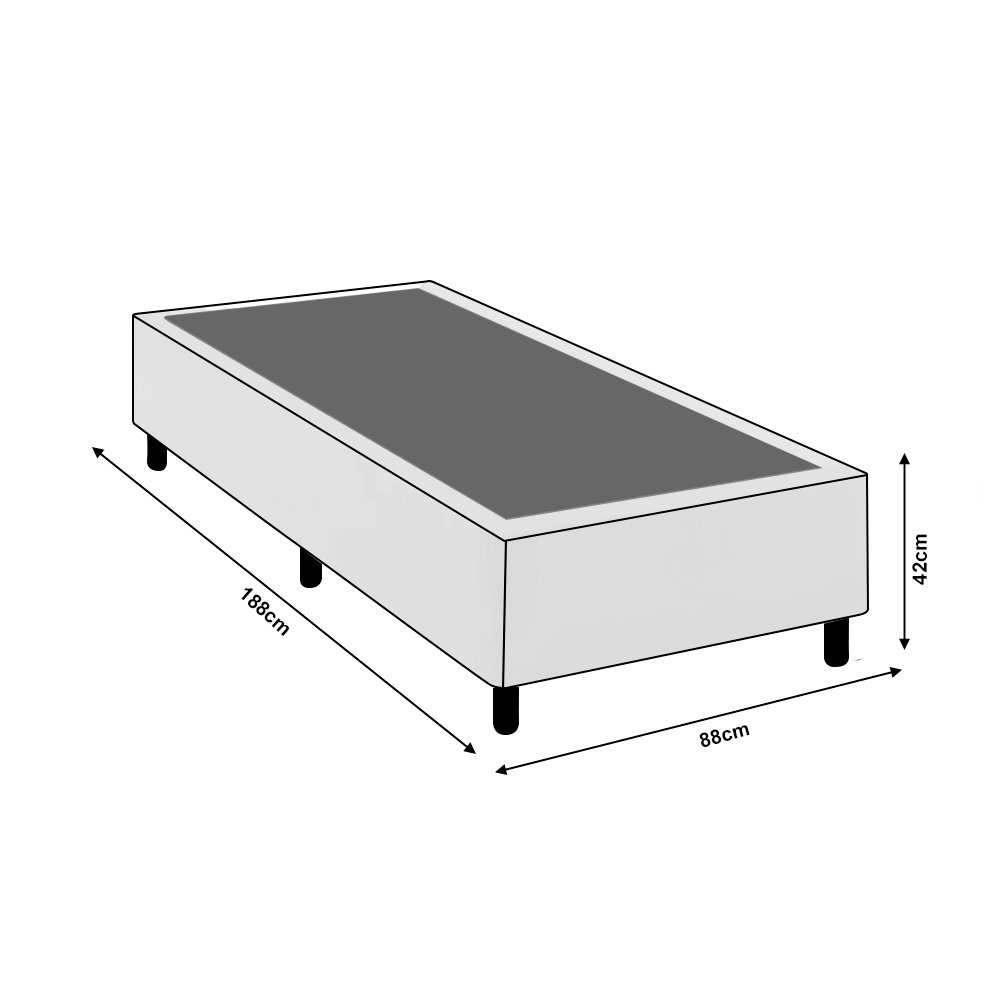 Base Cama Box Solteiro Comum Preta - 2