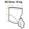 Dispenser Avulso 1 Módulo 35 Litros ou 15 Kilos Armazenamento Ração Grãos Cereais Preto Mec Pet - 2
