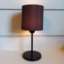 Ver imagem 1 de Abajur Cabeceira Para Quarto Cilíndrico Vivare Md-2010 Cúpula em Tecido - Bivolt - Preto / Café - Bi