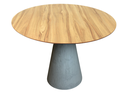 Ver imagem 1 de Mesa de Jantar Cone Cimento Rústico 130cm Tampo Nogueira - Cinza Claro