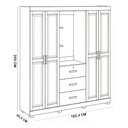 Ver imagem 6 de Guarda Roupa Casal com Espelho 4 Portas 3 Gavetas Madeira Maciça Selena F06 Castanho - Lyam Decor