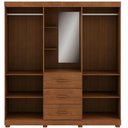 Ver mais imagens de Guarda Roupa Casal com Espelho 4 Portas 3 Gavetas Madeira Maciça Selena F06 Castanho - Lyam Decor