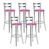 Kit 05 Banquetas Alta Bento Cromado BQ12C Corano Rosa HKS Milani Store - 1