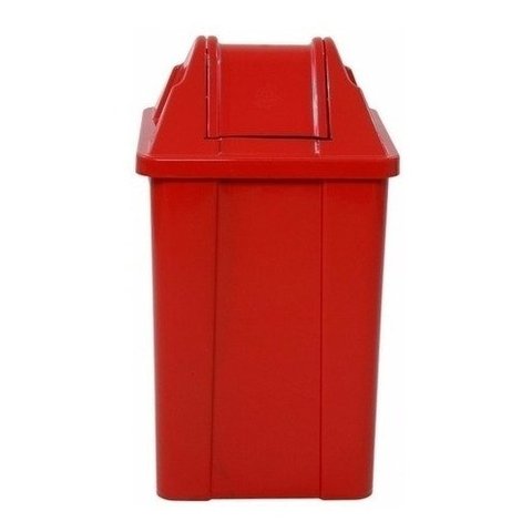 3 Cesto Quadrado Com Tampa Vai E Vem 60 Litros:Vermelho