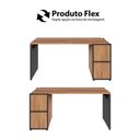 Ver imagem 7 de Mesa Escrivaninha 150cm e 2 Armários Aéreos 4 Portas F5 Cor:nogal com Preto