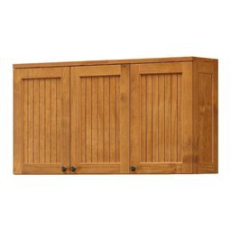 Armário Aéreo 3 Portas Versalles 120cm em Madeira Maciça - Mel - 1