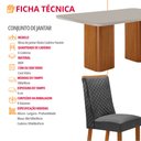 Ver imagem 2 de Mesa de Jantar Eloise 180cm Tampo MDF Vidro Canto Copo com 6 Cadeiras Yasmin