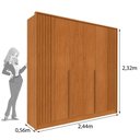 Ver imagem 3 de Guarda-Roupa Casal com 6 Portas e 4 Gavetas 244cm Multimóveis CR35490 Cinamomo