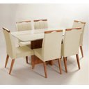 Ver imagem 1 de Mesa de jantar + 6 cadeiras Paris tampo Atenas 180 cm Bege