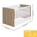 Ver imagem 5 de Dormitório Doce Sonho 2 Portas, Cômoda 3 Gavetas, Berço Mini Cama Carvalho/Branco e Colchão - Qmovi